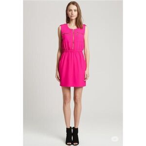 XOXO Women's Size Small Shirt Dress V neck Cap Sleeve Barbiecore